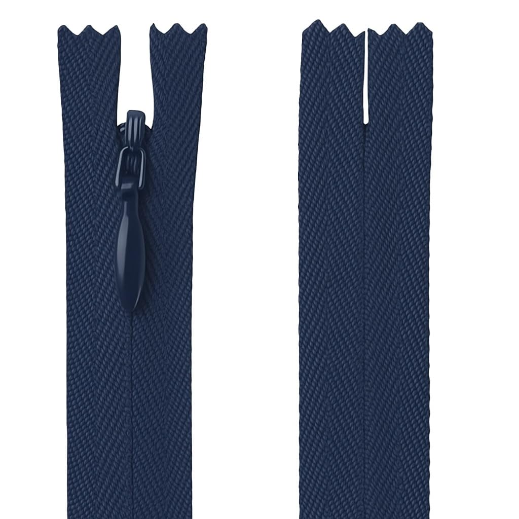 Invisible Zip Navy 16" (41cm) - Concealed Closed-End Nylon Zipper for Sewing & Dressmaking: Dresses, Skirts, Cushions, Bridal Wear & Costumes by Giddy Square — image 1