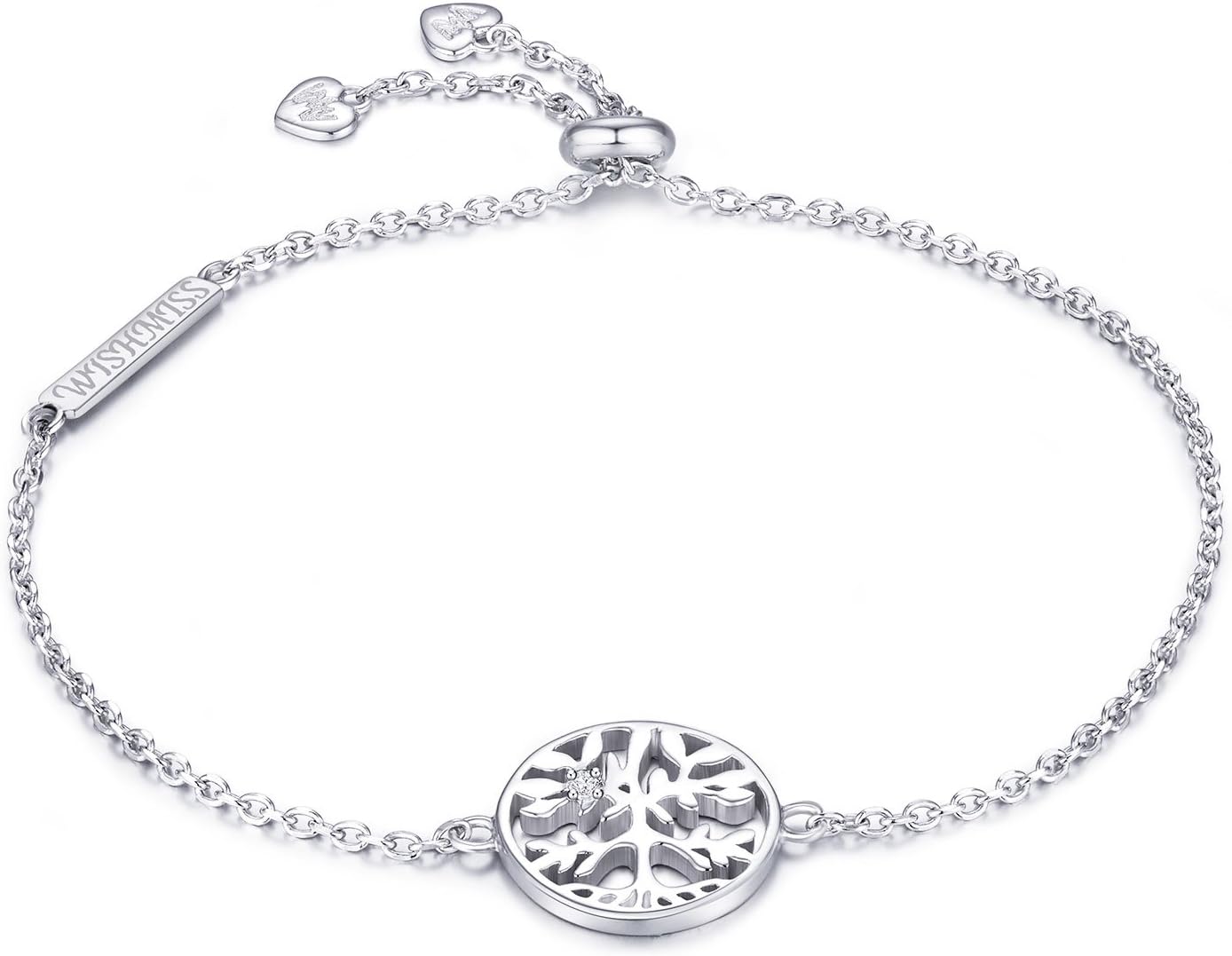 Sterling Silver 925 Infinity Endless Love Symbol Charm Bracelet for Women Gift for Mother's Day (Silver Tree Bracelet)
