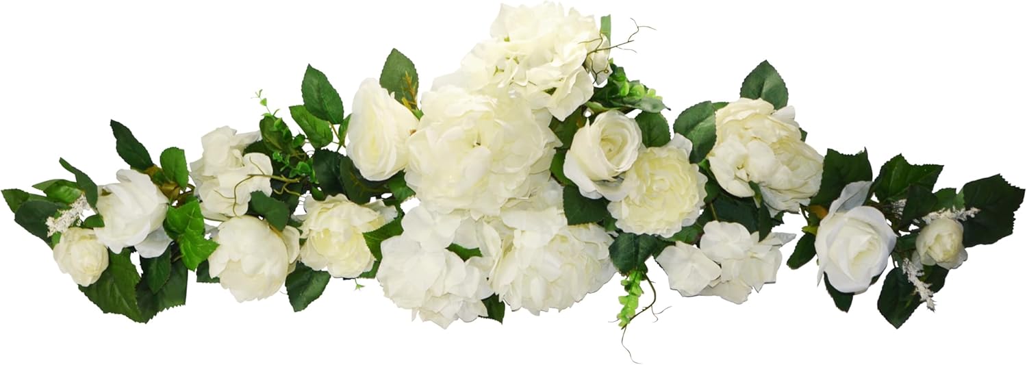 32" Rose/Peony/Hydrangea Swag (Burgundy)