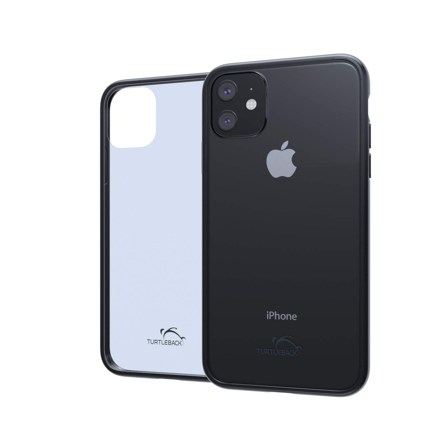 Turtleback Hybrid Case Designed for New Apple iPhone 11 6.1 Inch Case (2019) Anti-Scratch Ultra Clear Back Shockproof Protective Case Cover, Black Sides