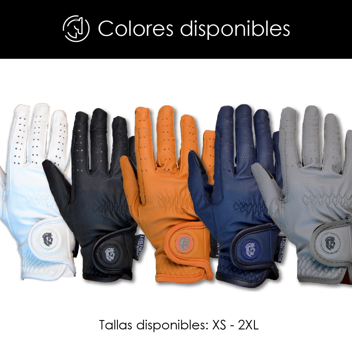 Guantes de equitación Serino Los Nietos Dressage | Talla: L | Equipamiento para el caballo | Producto de Guarnicionería | Tradición artesana | Los Nietos