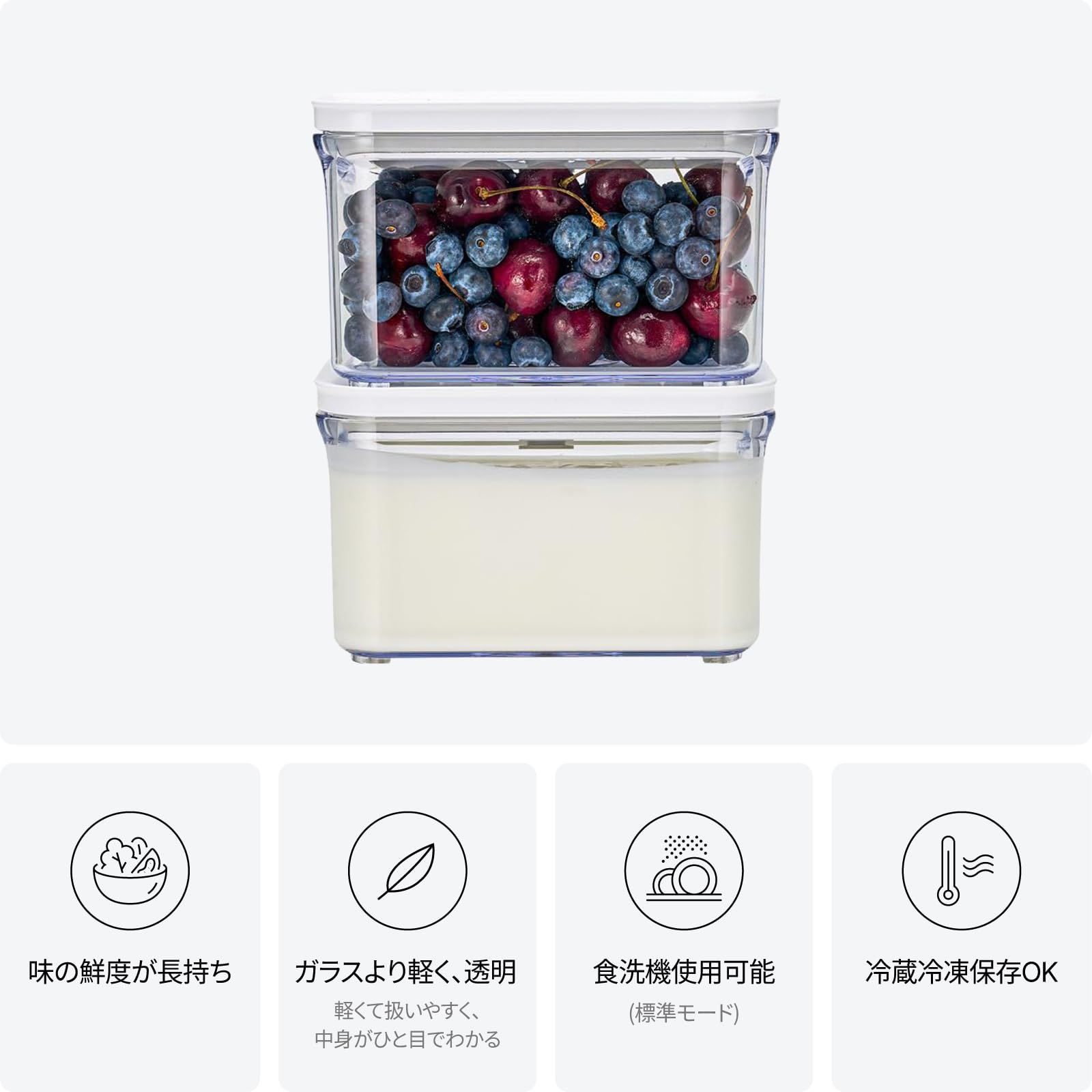 Amazon｜VAKUEN プレミアム真空保存容器 1.0L 2個セット, BPAフリー