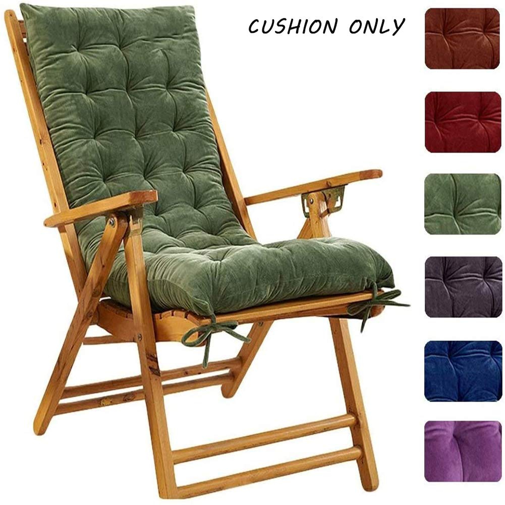EzoonChair Pads Deskchair Seat Cushion High Back Sun Lounger Patio Cushion Crystal Velvet Armchair Chaise Wooden Rocking Chair Pad Mat for Indoor Outdoor