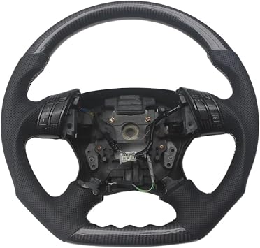 Replacement D Shape Carbon Fiber Steering Wheel With Leather Compatible With Honda Accord 2003-2007 24 7TH