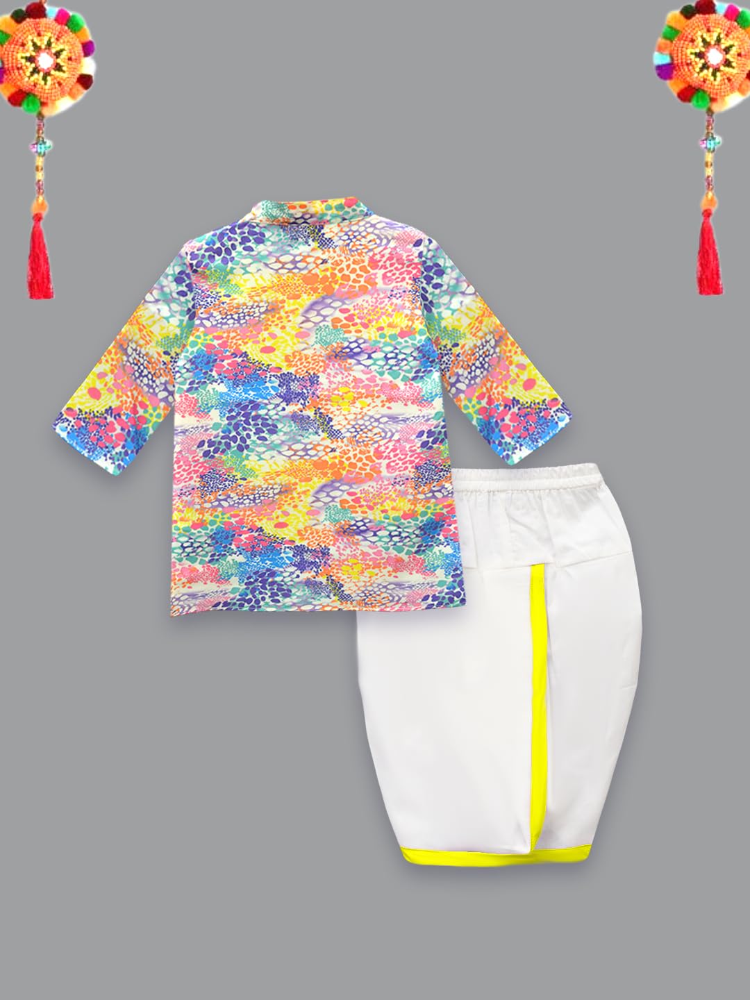 A.T.U.N. (All Things Uber Nice) Multicolor Leopard Print Boys Kurta & Dhoti Set