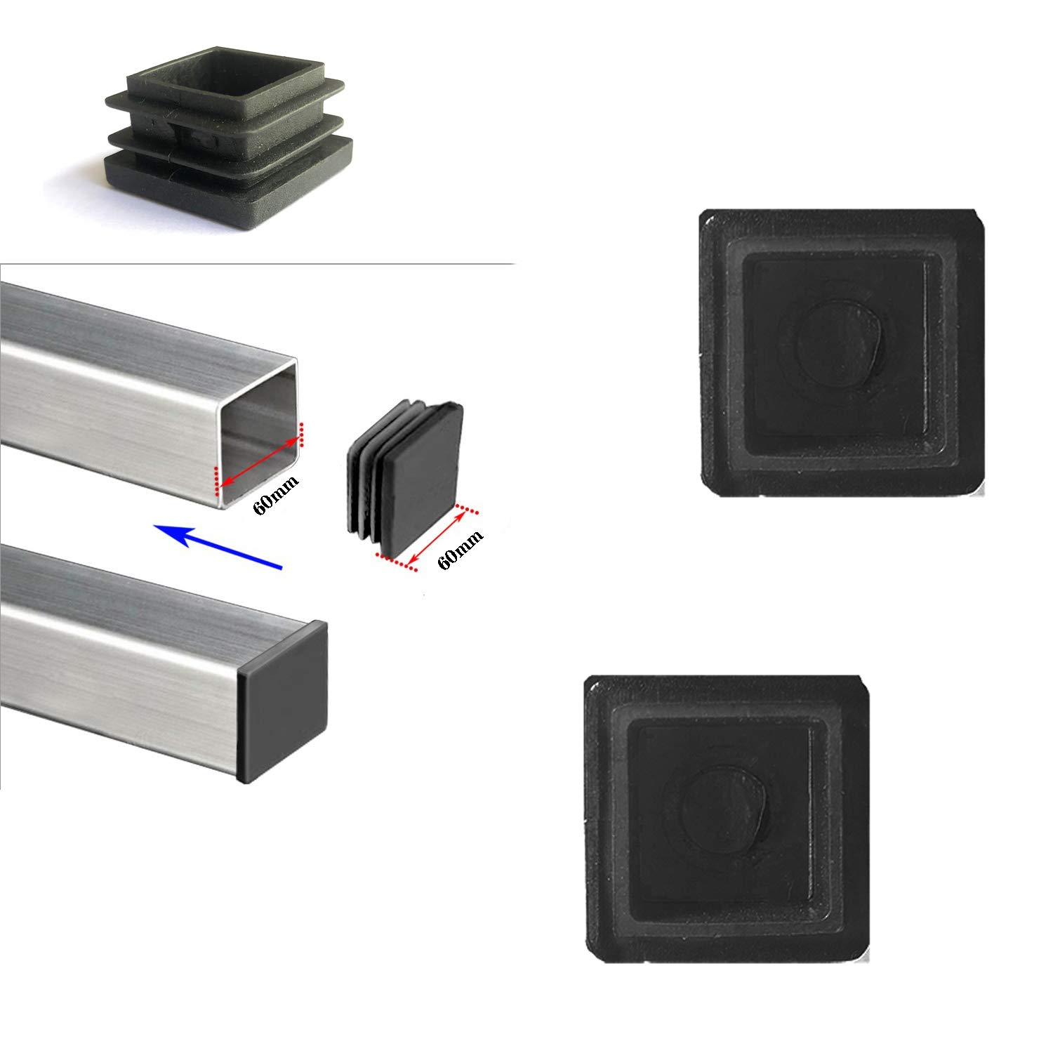 4 Stück Abdeckkappen Schwarz 20x10mm Fußkappen Endkappen Gleiter Lamel 4 Stück Abdeckkappen Schwarz 20x10mm Fußkappen Endkappen Gleiter Lamel