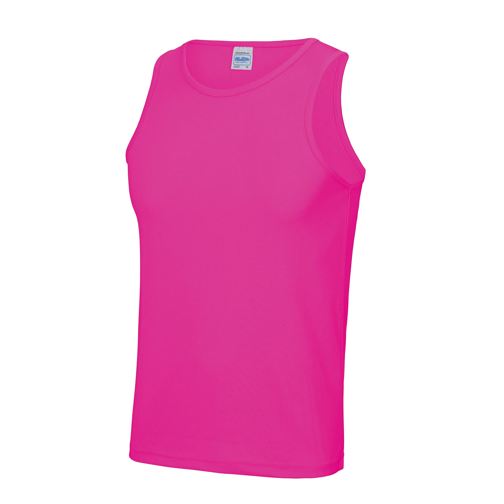 AWDis Just Cool Mens Sports Gym Plain Tank/Vest Top (XL) (Electric Pink)