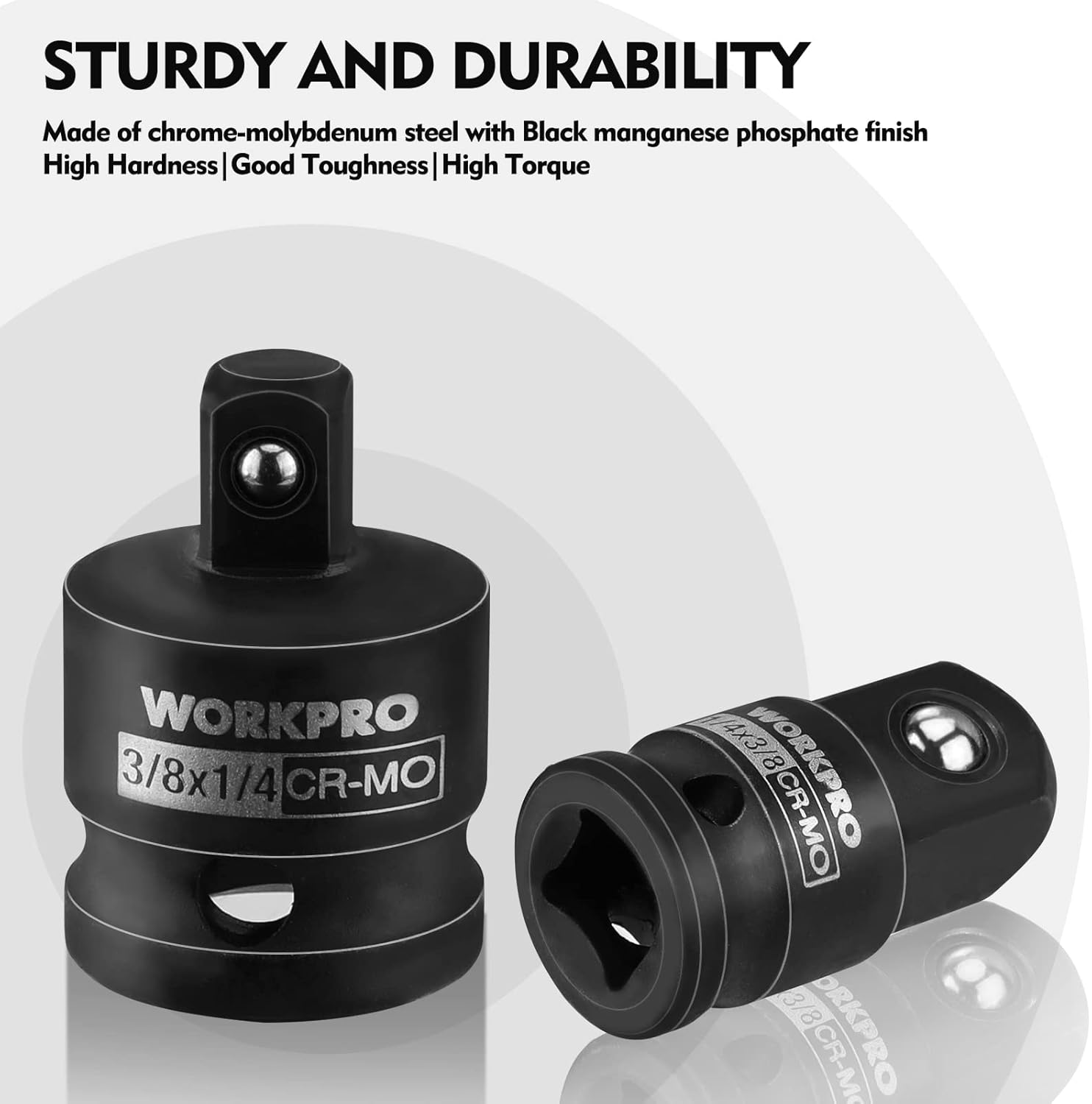 WORKPRO 4-Piece Impact Socket Adapter and Reducer Set and 10 Pieces Impact Socket Adapter Set with Case