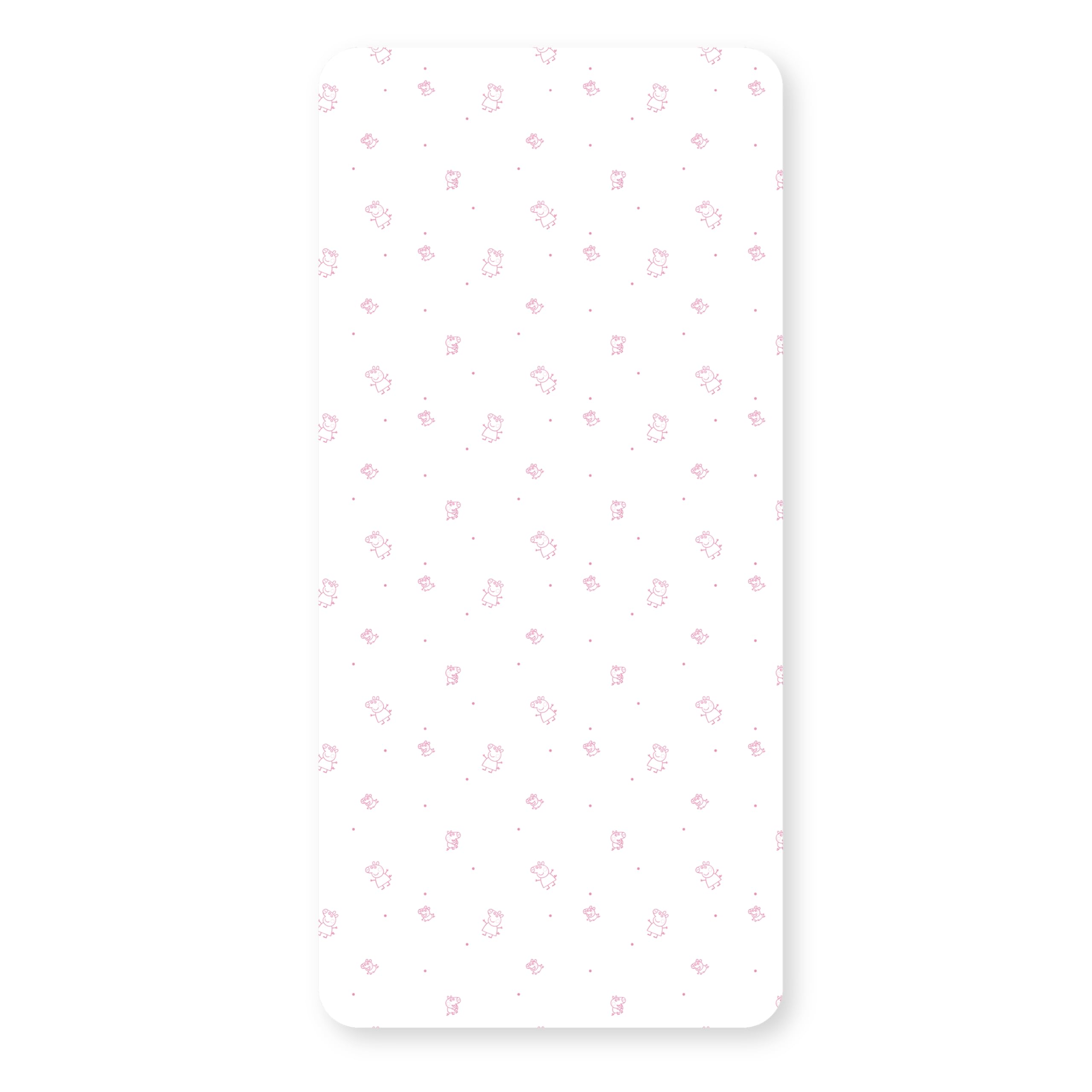 Peppa Pig Official Single Fitted Bedsheet | Prancer Design | Designed for Single Beds | Soft Polyester with Elastic Edge | Perfect for Kids Bedroom | Pink and White