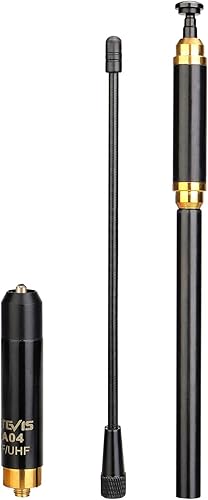 Miniatura 1 de Retevis Antena de radio bidireccional, SMA-F 144430 MHz, antena de mano de doble banda, telescópica, compatible con Walkie Talkies RT29 RT-5R RT5
