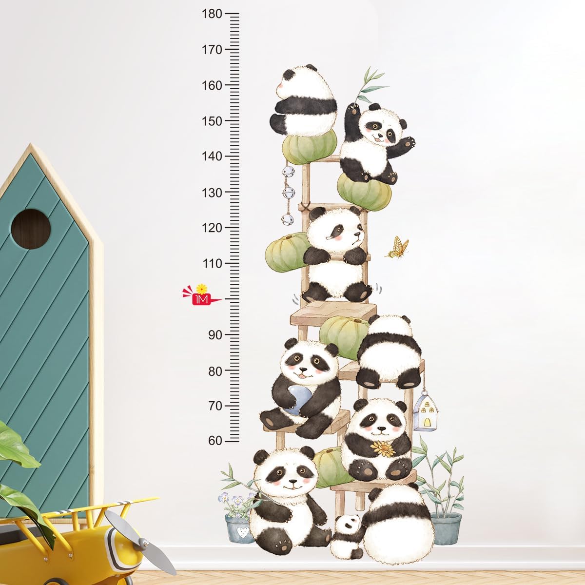 Kids Height Measurement Growth Chart Wall Stickers, Animals Cat Zebra Rhino Height Measure Ruler Decor for Children's Baby Boy Girl Kid Nursery Bedroom Playroom Wall Decor Toddler Wall Art Gift