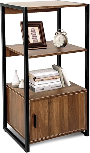 ECOMEX Estantería industrial, estantería con puertas, estante de almacenamiento de 3 niveles y estante de estantería, estante de exhibición con