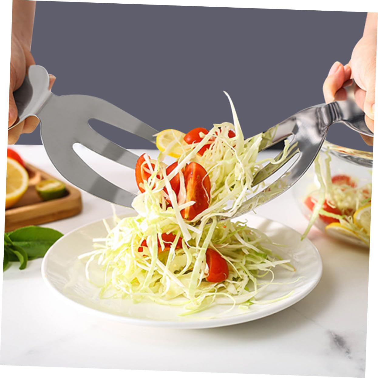 SOLUSTRE 2-piece Stainless Steel Salad Forks Salad Server Forks for Home Outdoor Camping