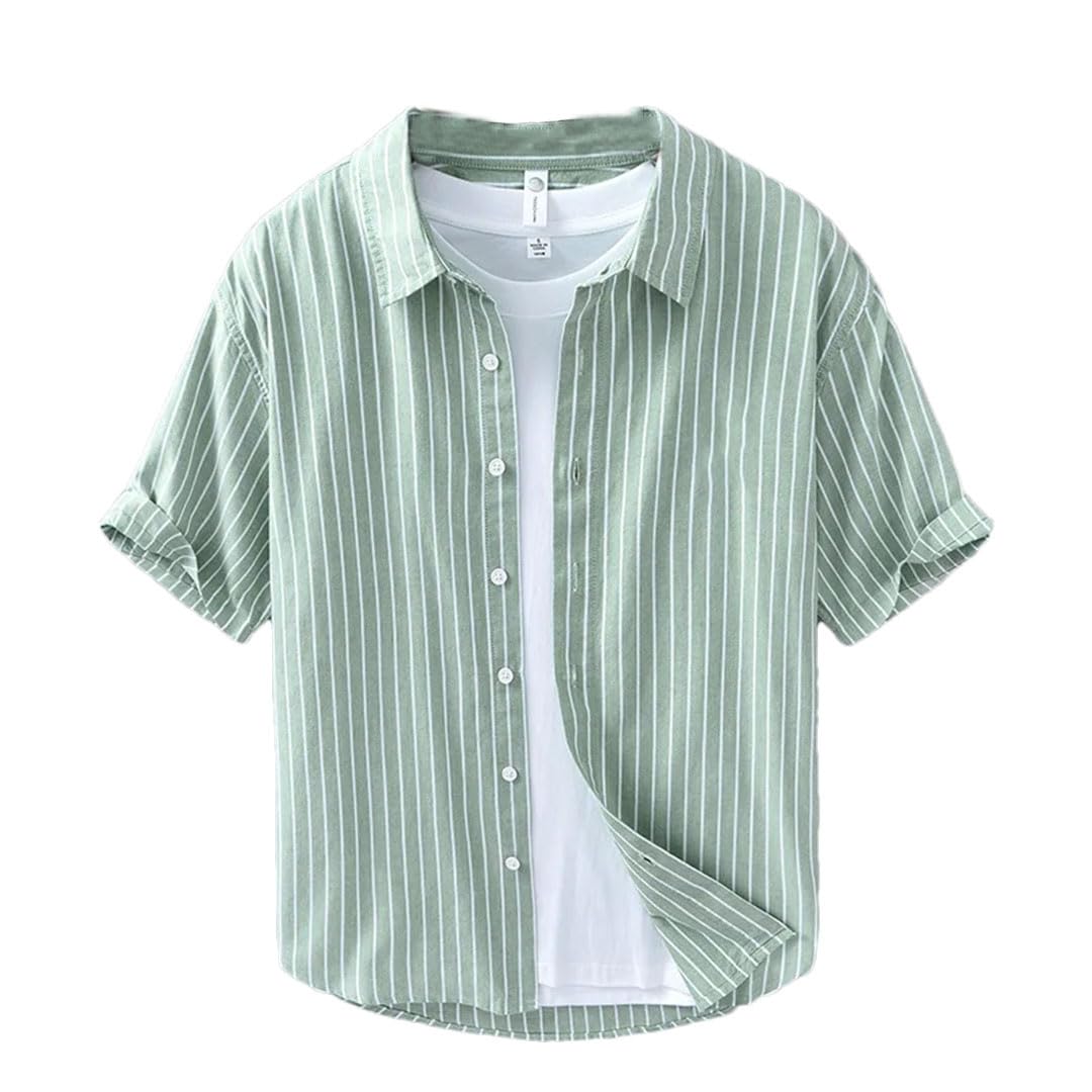 Camicia da uomo T-shirt Camicia a righe Camicia hawaiana a maniche corte