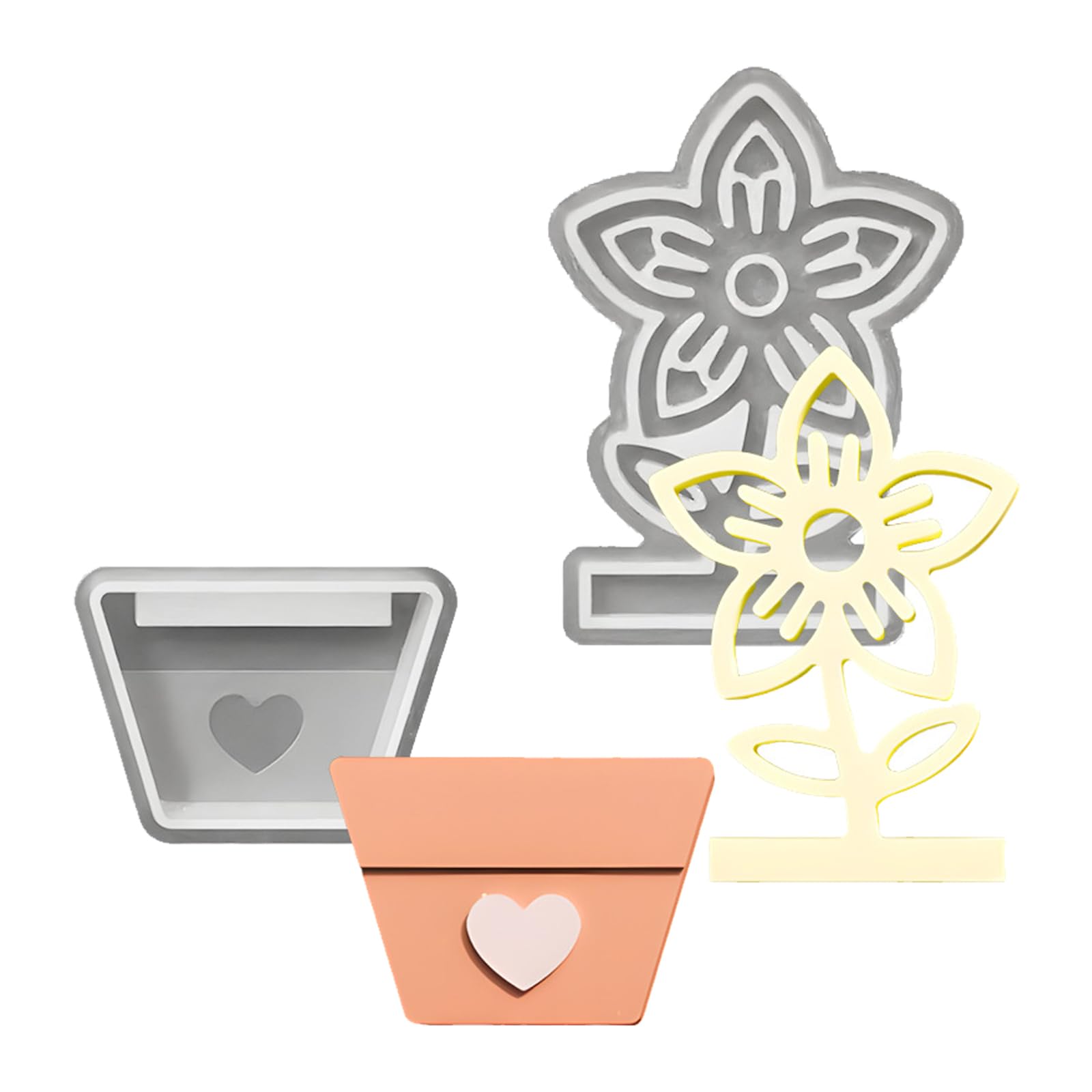 Jazuaiao Not Stick Silicone Craft Cast for Artisanal Blossomy Arrangements and Decorative Rosin Undertakings Artisanal Flower Container Silicone Cast