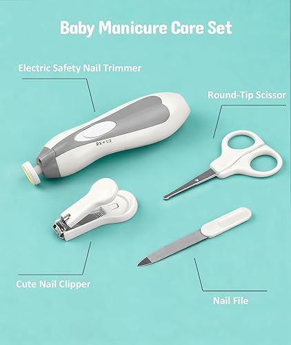 Miniatura 2 de Kit de cuidado de la salud y aseo para bebés, kit de cortadora de uñas de seguridad eléctrica, kit de cuidado para recién nacidos con peine de