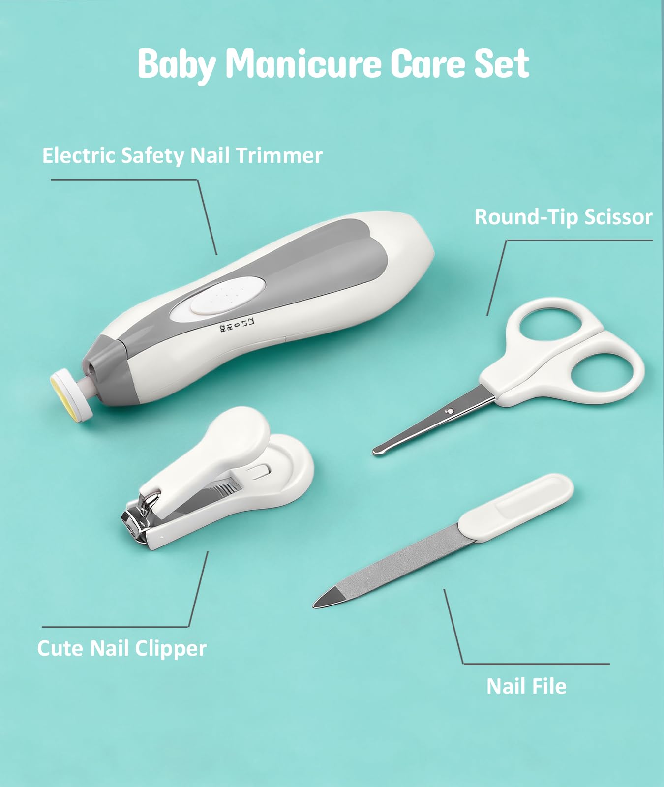 Baby-Gesundheits- und Pflege-Set, elektrischer Sicherheitsnagel-Trimmer, Baby-Kinderzimmer-Set, Neugeborenen-Pflegesets mit Haarbürste, Kamm für Neugeborene, Kleinkinder, Babys, Jungen, Mädchen