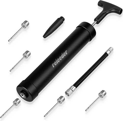 Miniatura 1 de Kit de bomba de bola de 10 pulgadas, bomba de baloncesto, bomba de aire portátil con 5 agujas, 1 boquilla y manguera de extensión para fútbol,