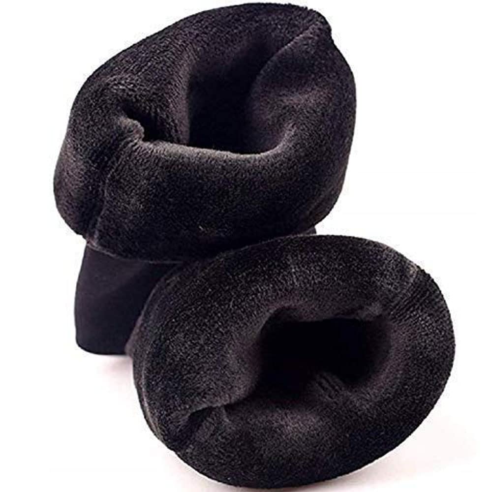 NICSY Winter Women & Girls Socks Thermal fur inside Velvet Ankle length Christmas Winter Socks Multicolor Snow Socks For Women (Black 6/Pair) 1