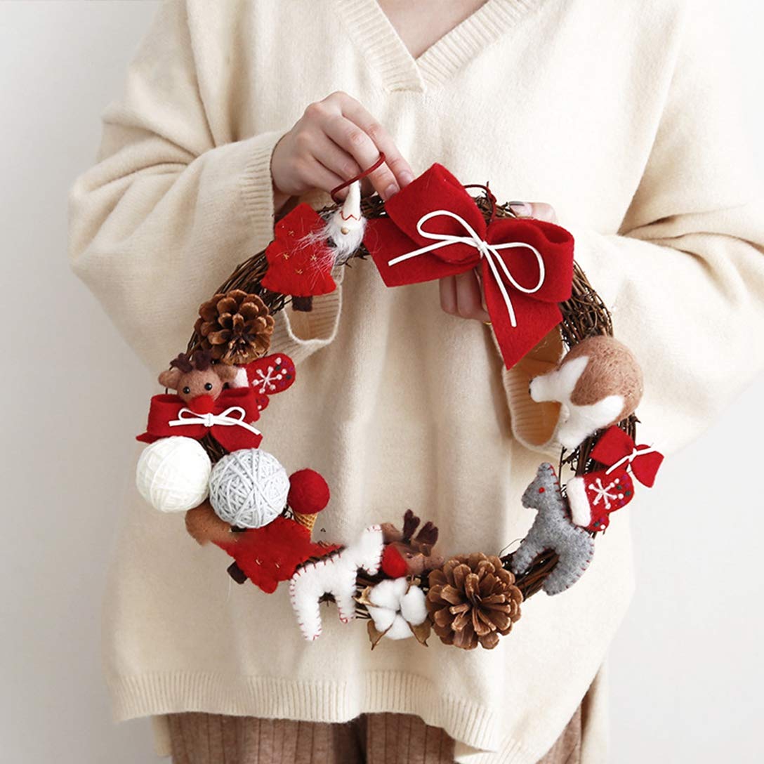 Amazon.co.jp: リース DIY 藤の枝 手作り 毛糸 リボン ぬいぐるみ