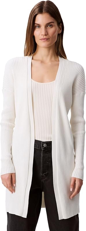 Women's Smooth Cotton Rib Sweater Duster