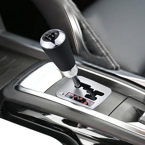 Miniatura 9 de Arenbel Pomo de palanca de cambios manual de 5 velocidades, mango de palanca de cambios de cuero cosido negro, repuesto para la mayoría de camiones