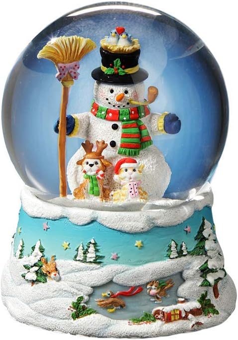 The San Francisco Music Box Gary Patterson Happy Holidays Snowman Snow Globe
