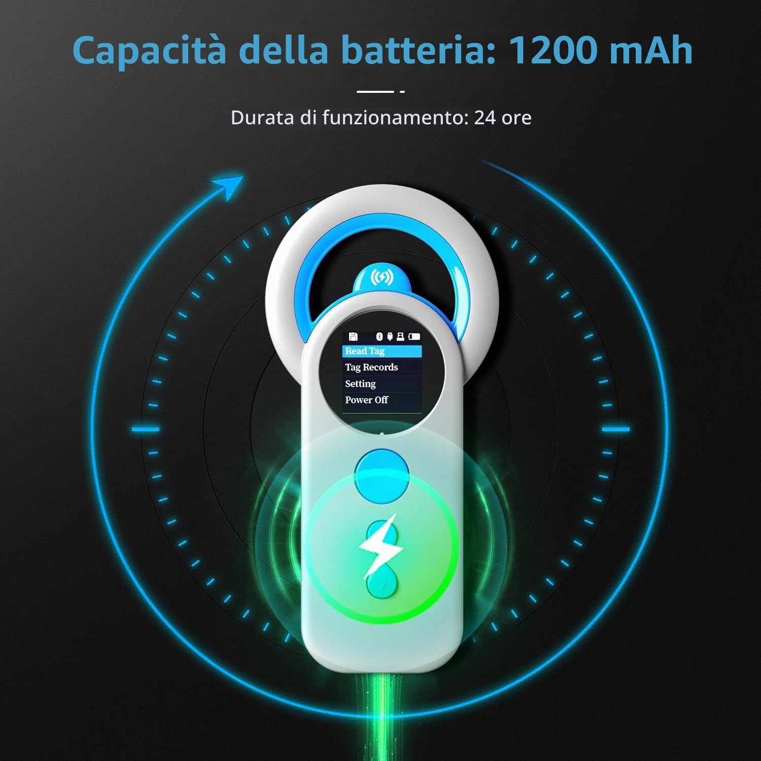 NetumScan Bluetooth Pet Microchip Scanner Reader RFID EMID, scanner portatile 3 in 1 2048 Tag Data Storage Animal Tag Scanner con schermo TFT, 1200mAh per ISO 11784/11785, FDX-B e ID64 RFID DJ-130