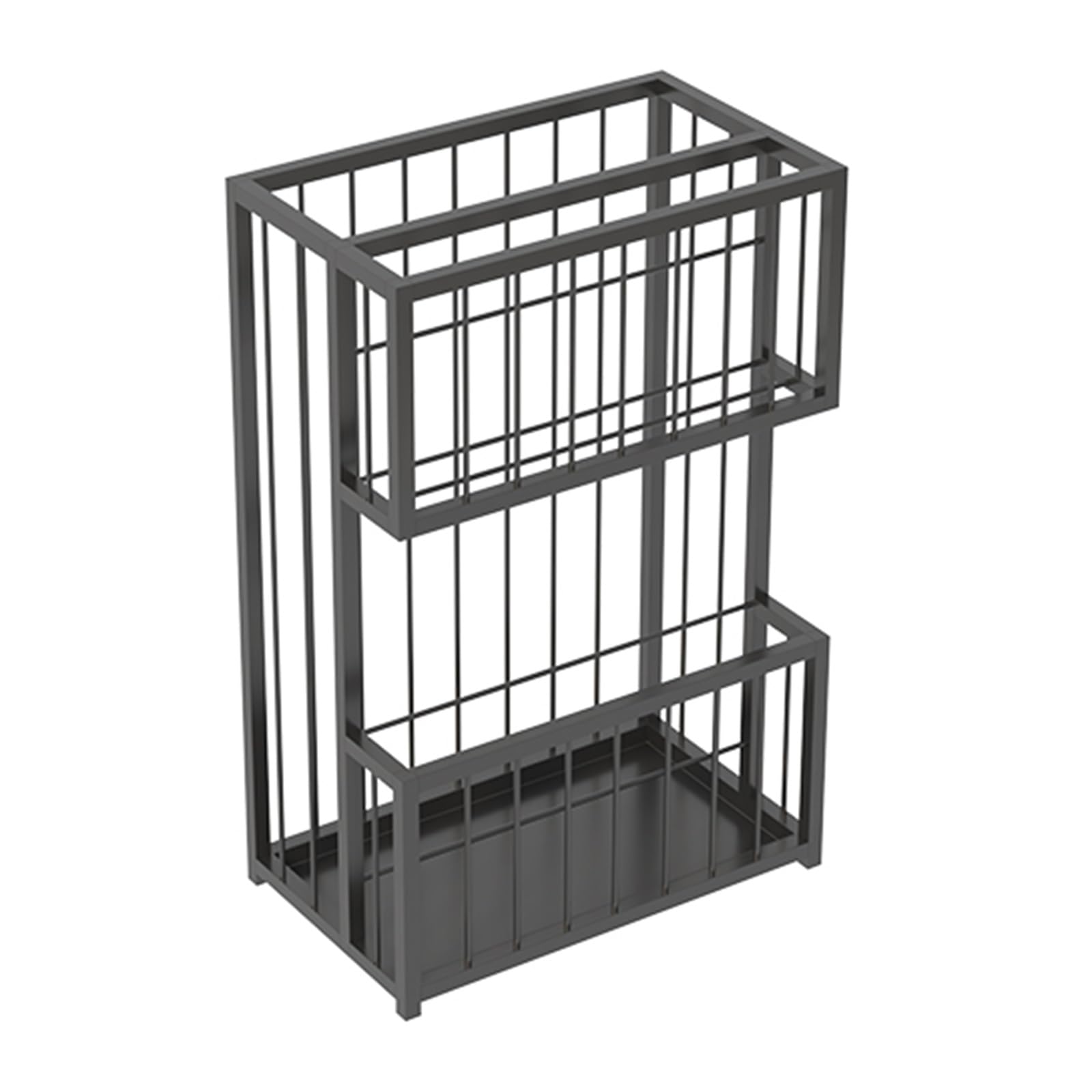 BHFPFZA Large Capacity Metal Umbrella Stand for Entryway, Double-Layered Commercial Umbrella Holder for Hotels, Indoor Umbrella, Stylish & Durable Design