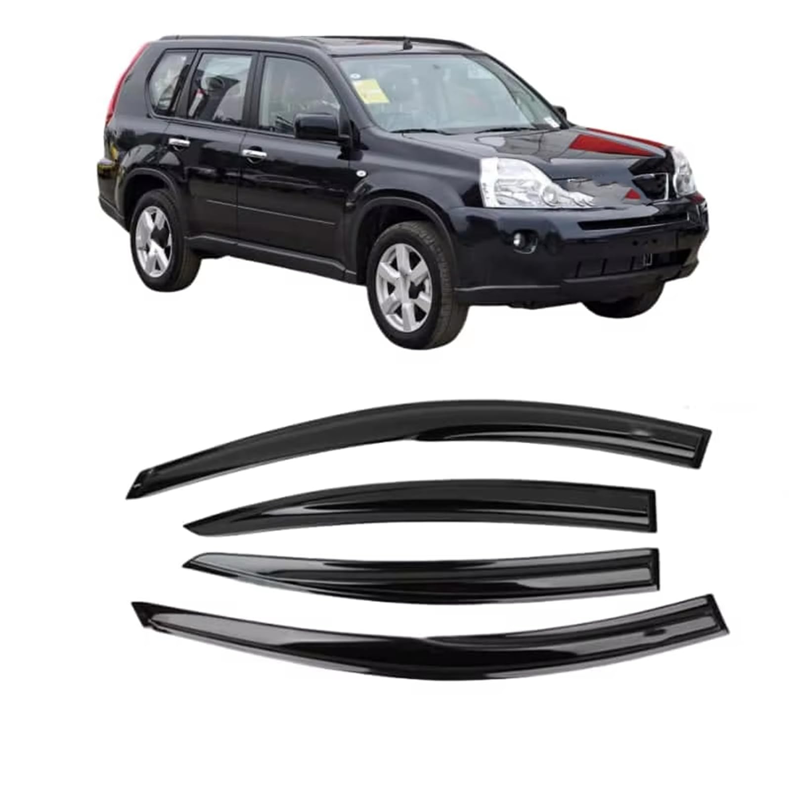 Déflecteurs pluie auto Nissan X-Trail 2009-2013 en polycarbonate