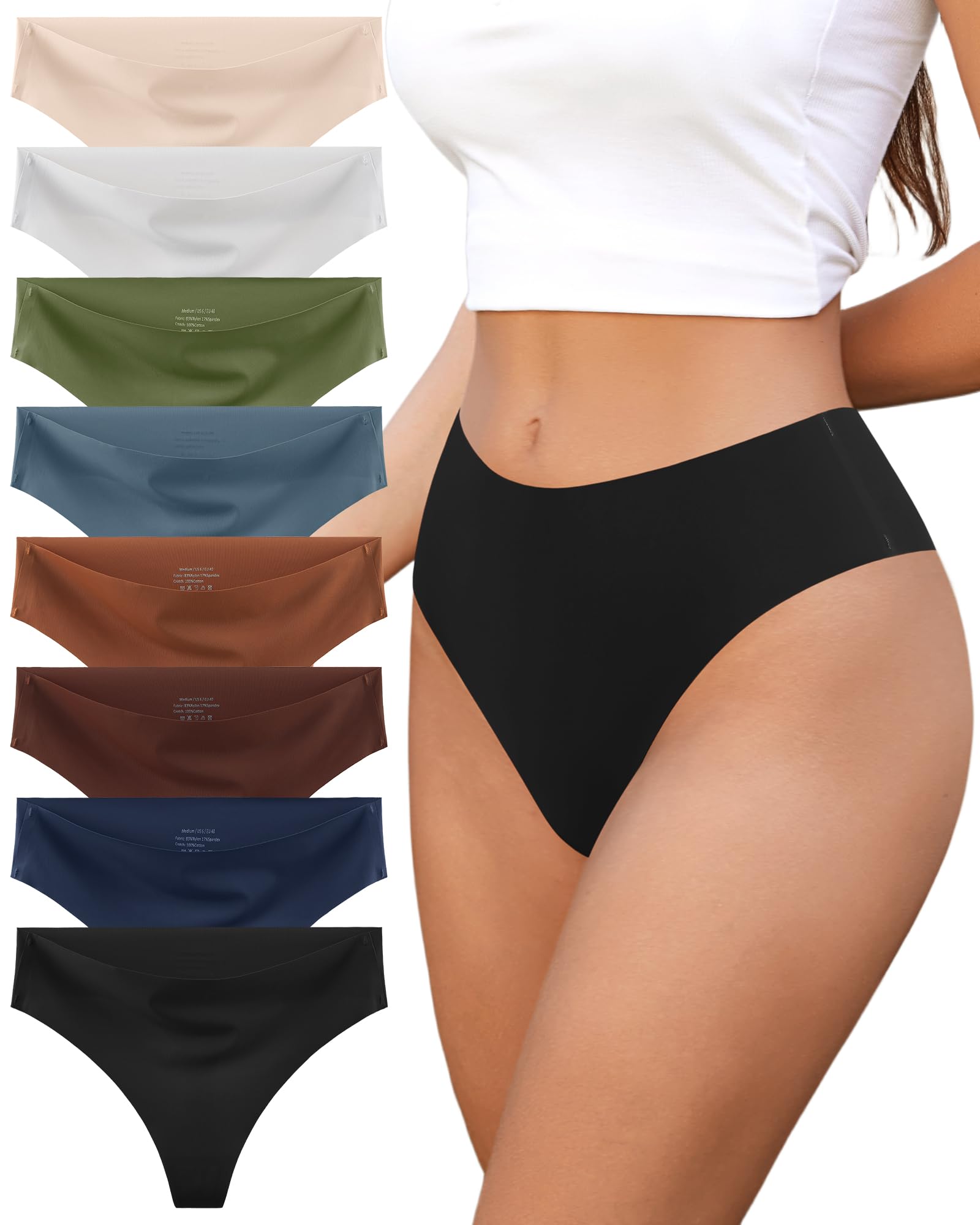 Photo 1 of J-pone High Waisted Thongs - 8 Pack XL