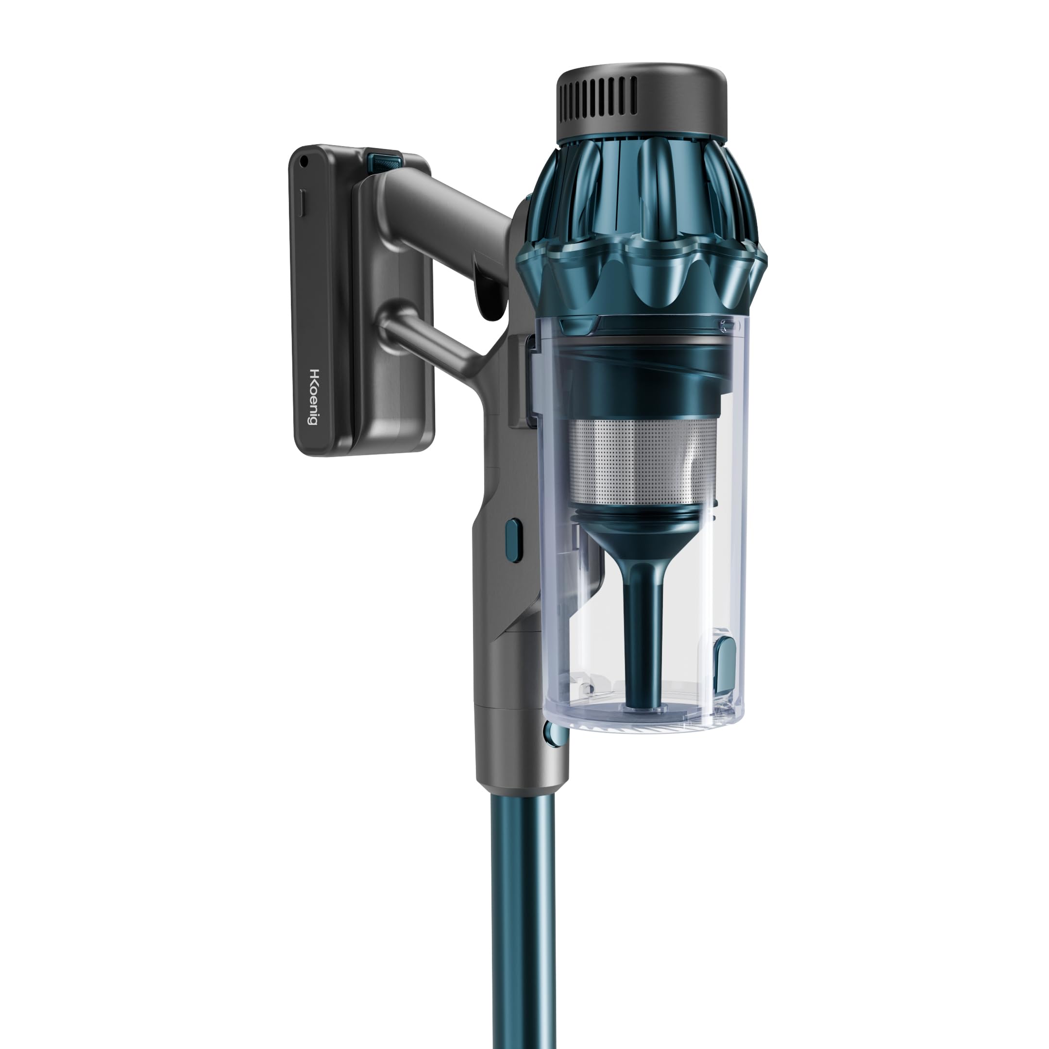 H.Koenig - Aspirador 2 en 1 inalámbrico UPX32, Autónomo hasta 50 min, 3 velocidades de aspiración, 400W, Ligero y Compacto, 4 Accesorios incluidos, Cepillo led, Azul