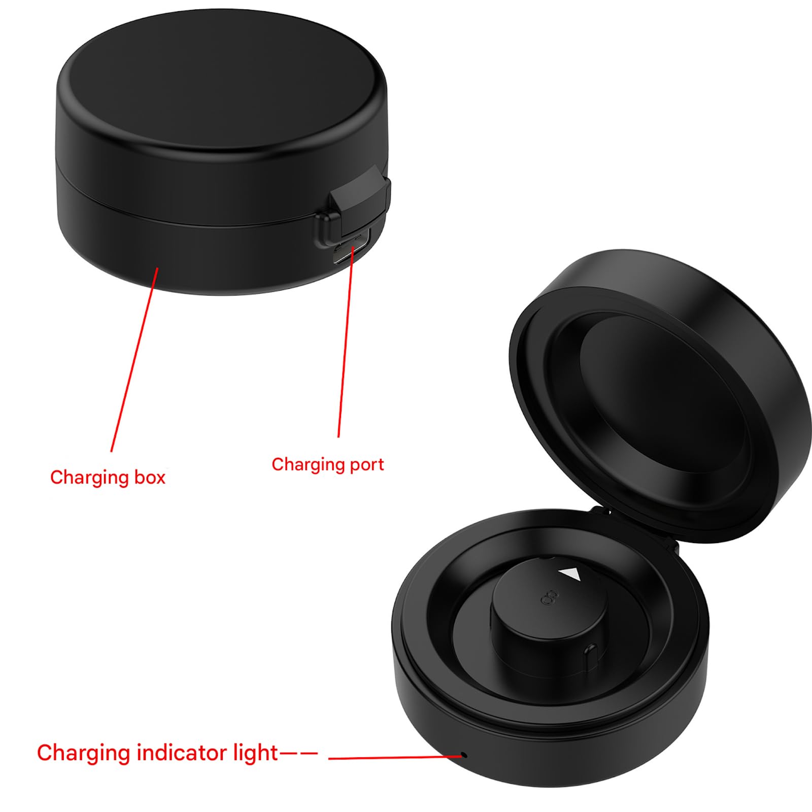 Estuche de carga compacto de viaje con cable para anillos, 4 diseños ligeros para un fácil transporte, estación portátil rápida