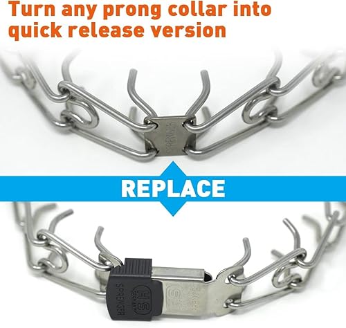 Miniatura 4 de Herm Sprenger ClicLock Fastener Stainless Steel Buckle for Prong Dog Training Collar & Quick Release with Easy Buckle for Medium Large Dogs