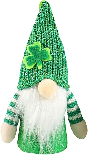 Adornos para el día de San Patricio para el árbol adorno de gnomo del día de San Patricio adorno de gnomo irlandés muñeco irlandés elfos verdes