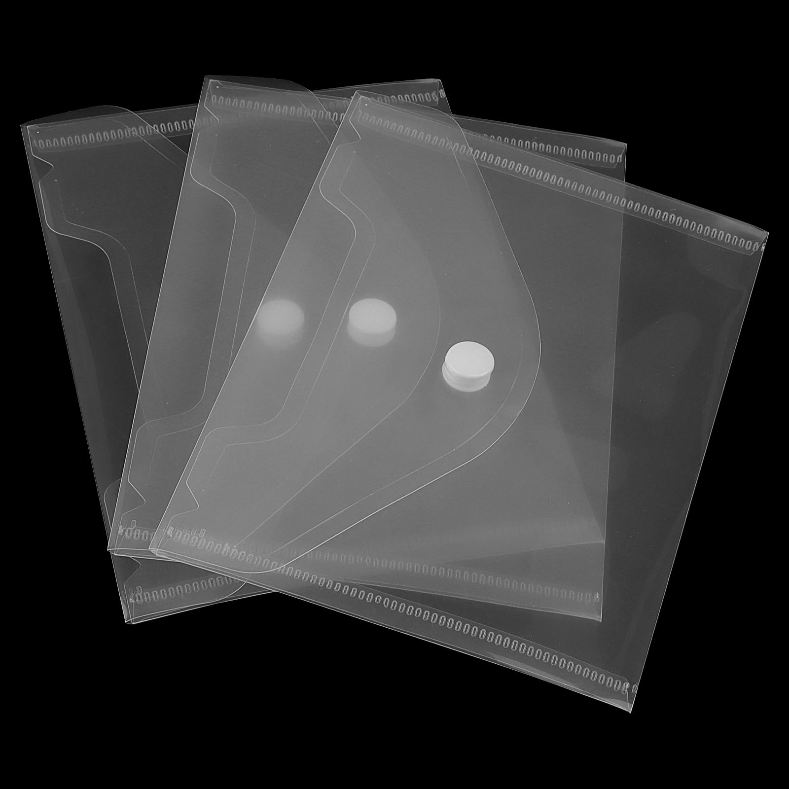 50 cartelle trasparenti in formato A6, 170 x 120 mm, in plastica, con bottone a pressione, per ufficio