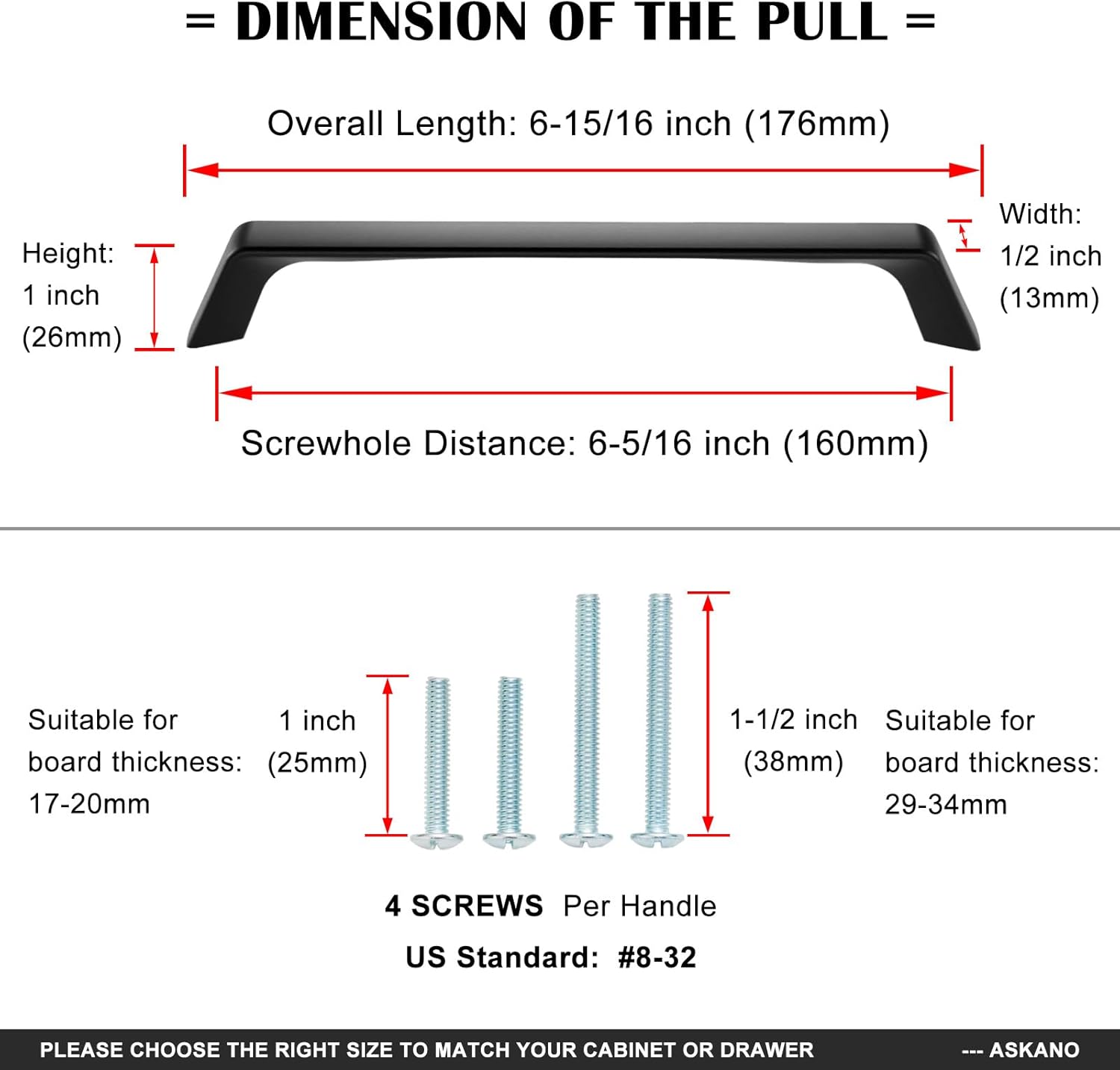 10 Pack 6-1/4 Inch Hole Centers, Matte Black Cabinet Pulls Black Cabinet Handles Black Kitchen Hardware for Cabinets ZP2210 Drawer Bedroom Dresser Bathroom Vanity Cupboard