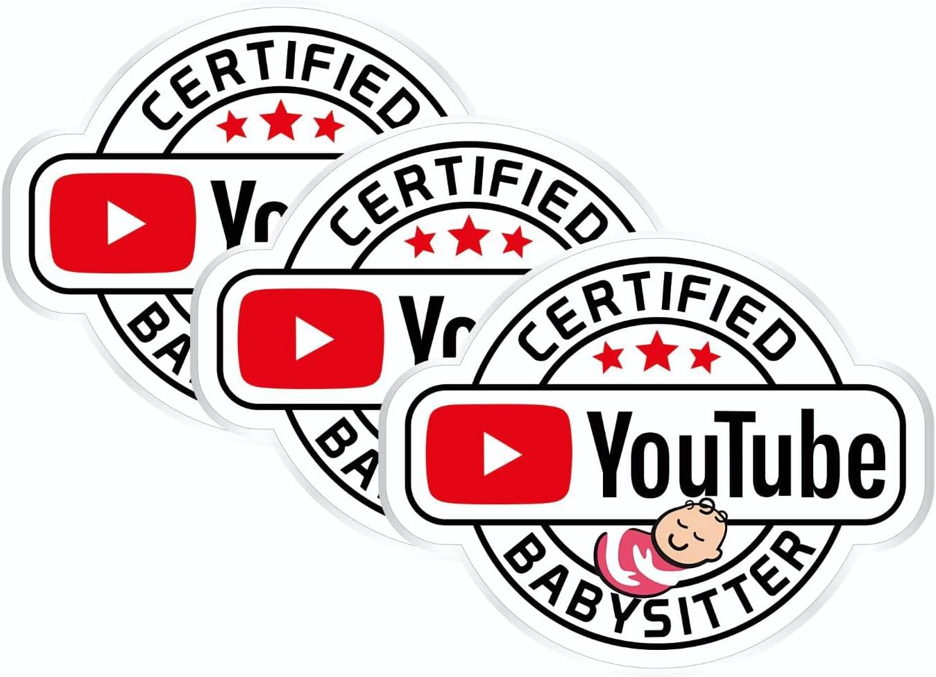 3 pcs Certified YouTube Worker - Funny Hard Hat Stickers, Tool Box Stickers - USA Union | 100% Vinyl (Electrician)