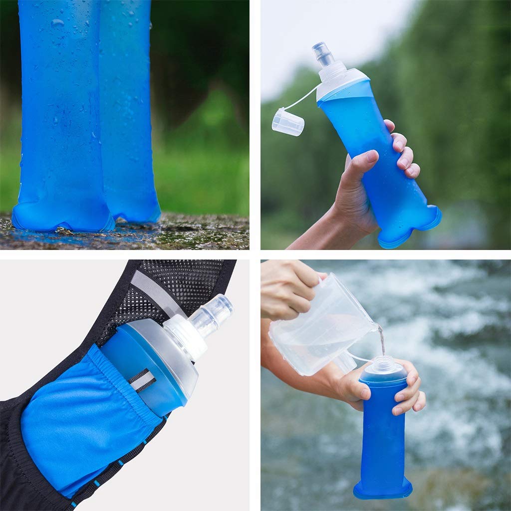 Faltbare Wasserflasche, Hohe Kapazität Klettern Im Freien Laufen Tragbarer Speicher, Blau