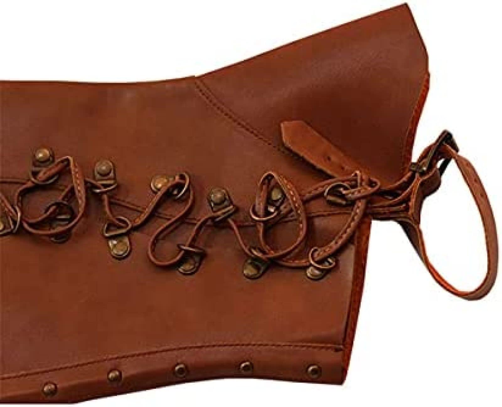 Demi-chaps En Cuir Marron Stateline Tack - Sangles Réglables, Crochet Et Boucle