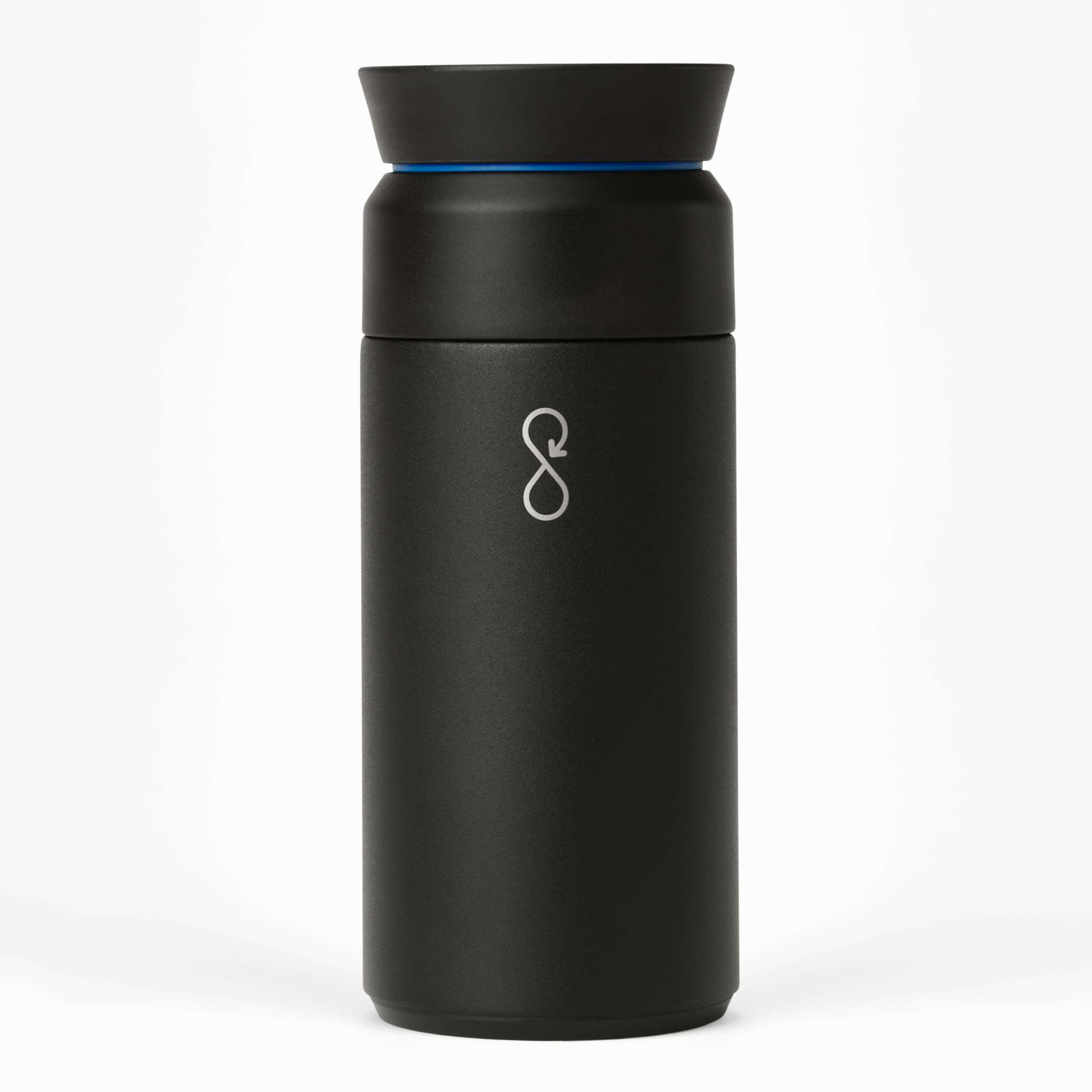 Ocean Bottle - Recycled Stainless Steel Brew Flask - Eco-Friendly & Reusable Bottle - Obsidian Black - 12 oz