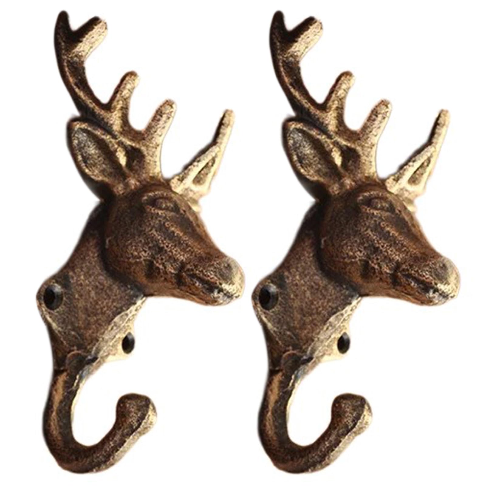 Mekalero Of 2 Sturdy Cast Iron Antlers Hook for Coat Towels Decorative Entryway Hangers Home Accessory Daily Casual Use Fashionable Home Accessory