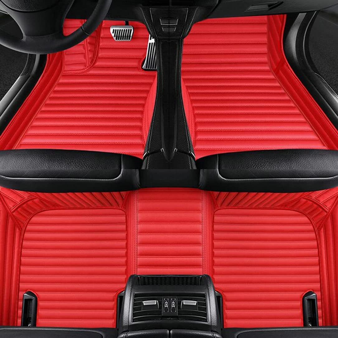 Custom Car Floor Mats Compatible with Mercedes-Benz A B C E G CL CLA CLK CLS ML EQA EQB EQC EQE EQS EQV GLA GLB GLC GLK GLS SLK SL SLC S R AMG GT Waterproof Car Mat (c-Red)