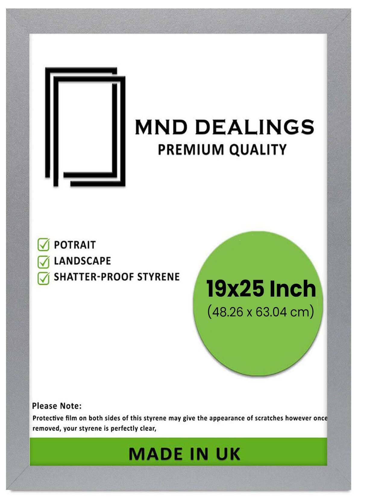 Mnd Dealings Silver ® Modern 48X66cm Poster Photo Frames Wall Hanging Or Tables Table Top With Backboard & Styrene Perfect For Your Wall Gallery Or Living Room (19X26 Inch,)
