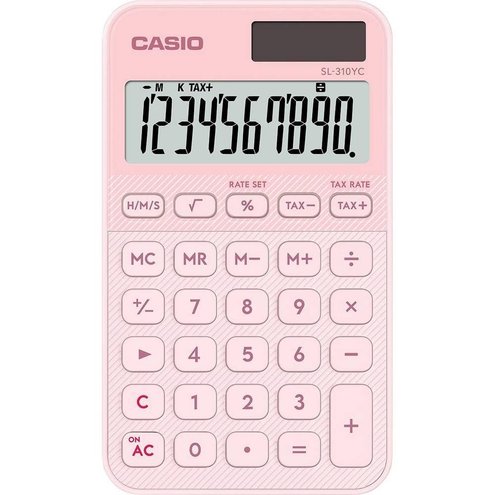 CASIO SL-310YC Calculator with Time Calculation, Light Pink