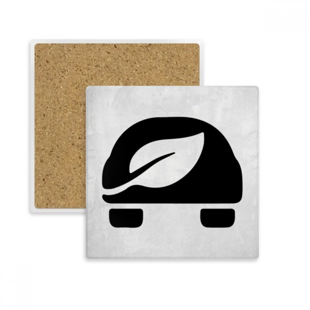 Coaster carré absorbant en pierre avec motif feuilles de voiture pour gobelet