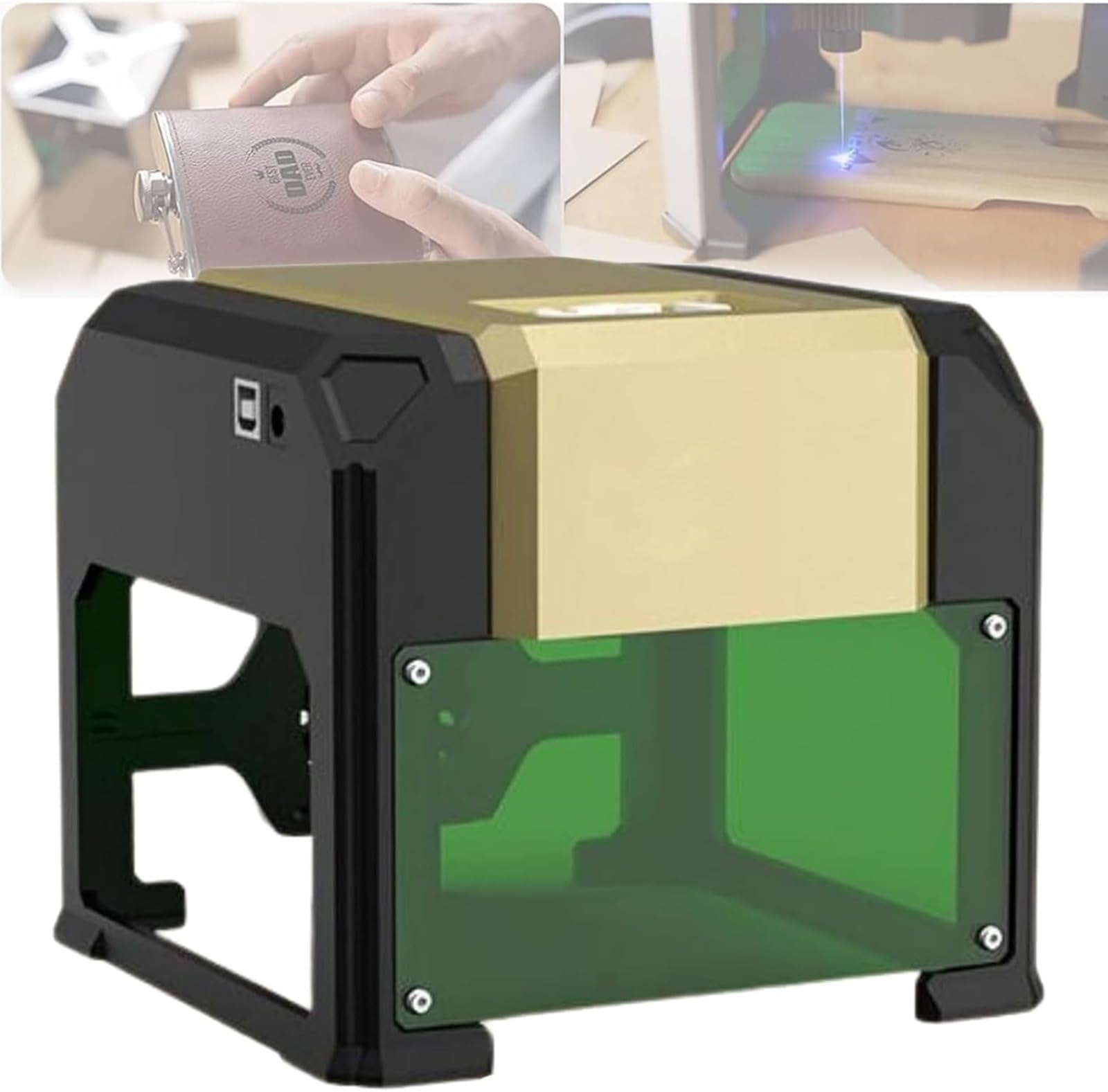 Mini machine de gravure laser, outil de gravure laser portable pour bois, plastique, et plus encore, 80 x 80 mm pour projets de bricolage, artisanat et personnalisation