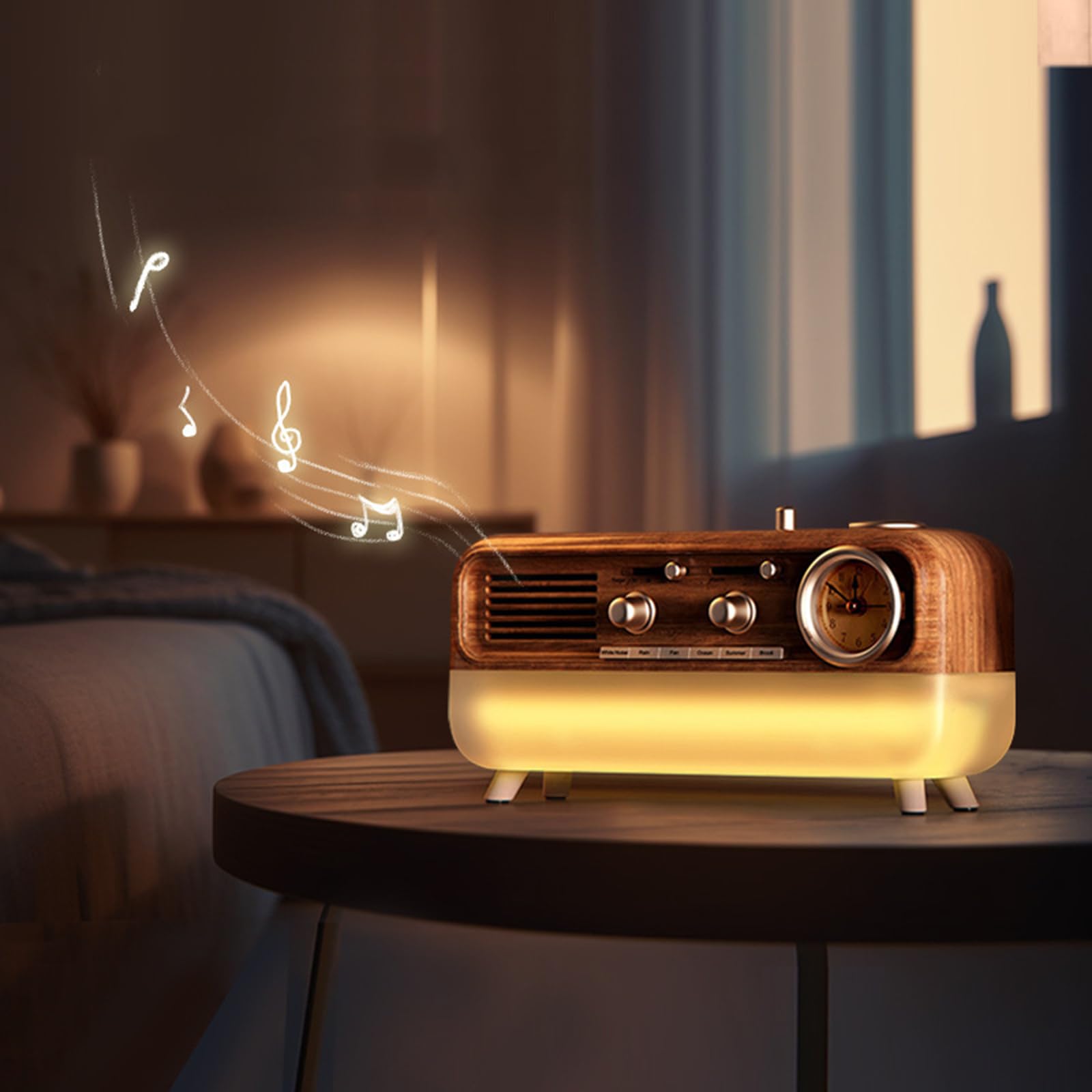 Altoparlante Bluetooth con macchina del rumore bianco e luce sveglia a LED, 6 suoni naturali, 3 livelli di spegnimento temporizzato, ideale per meditazione e relax a casa
