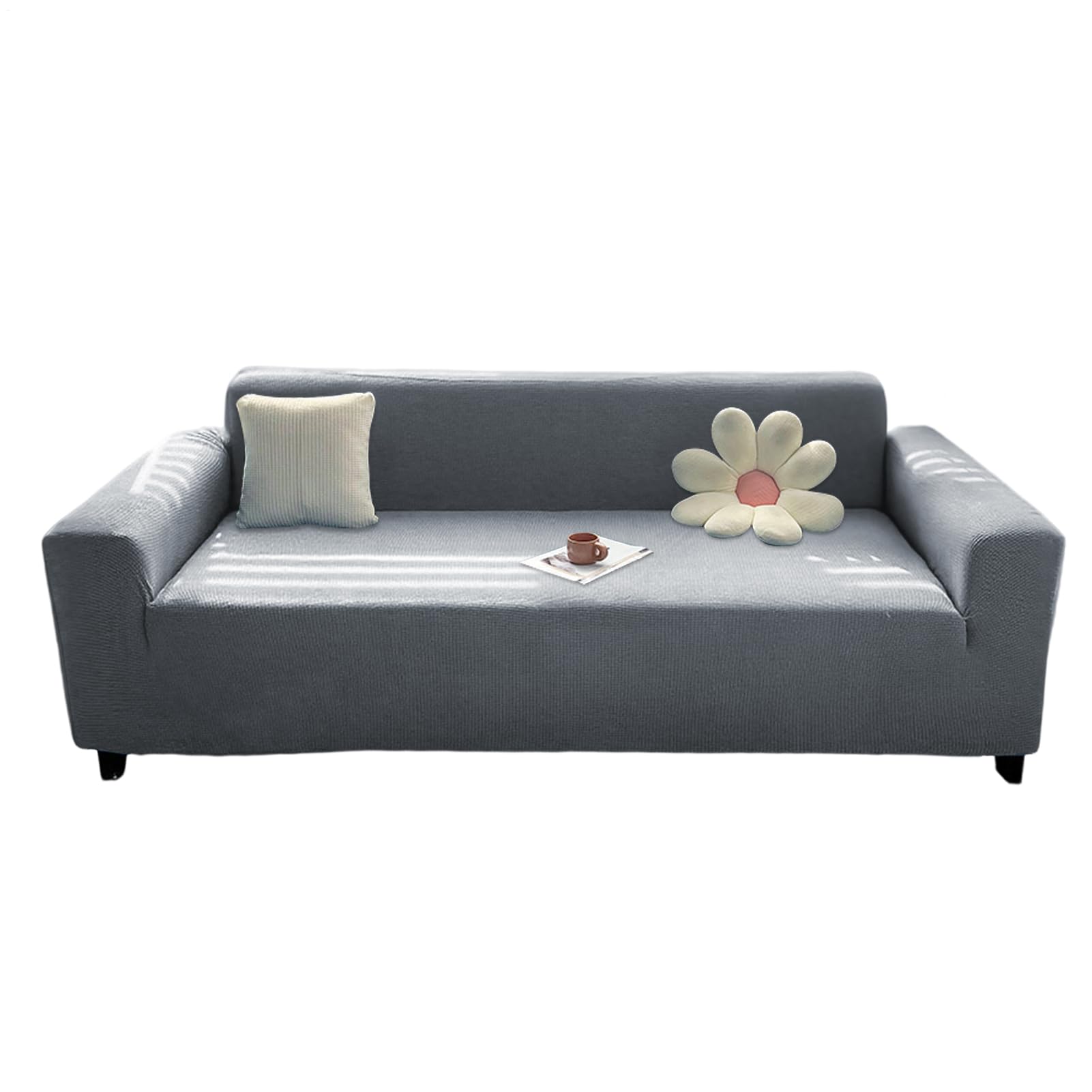 Couverture du canapé de trois places avec tissu doux durable et élastique
