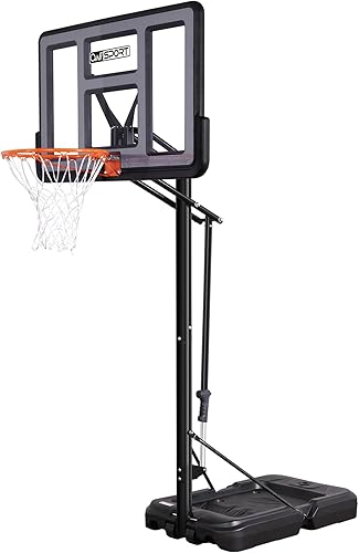 AWII SPORT Portable Basketball Hoop Outdoor, 4.8-10FT Height Adjustable Basketball Hoop Goal System with 44 Inch Impact Backboard and Portable